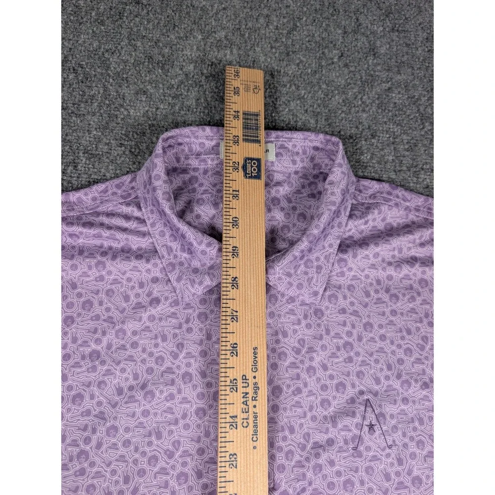 Peter Millar Summer Comfort Polo Shirt‎ Mens XL Purple Haze Jimi Hendrix w/Logo